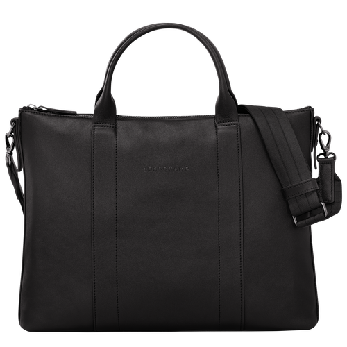 Longchamp 3D Aktetas , Zwart - Leder - Weergave 1 van  5