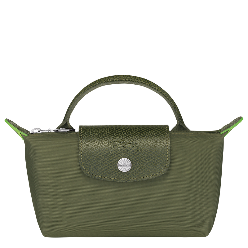 Le Pliage Green Pouch with handle , Forest - Recycled canvas  - View 1 of 6