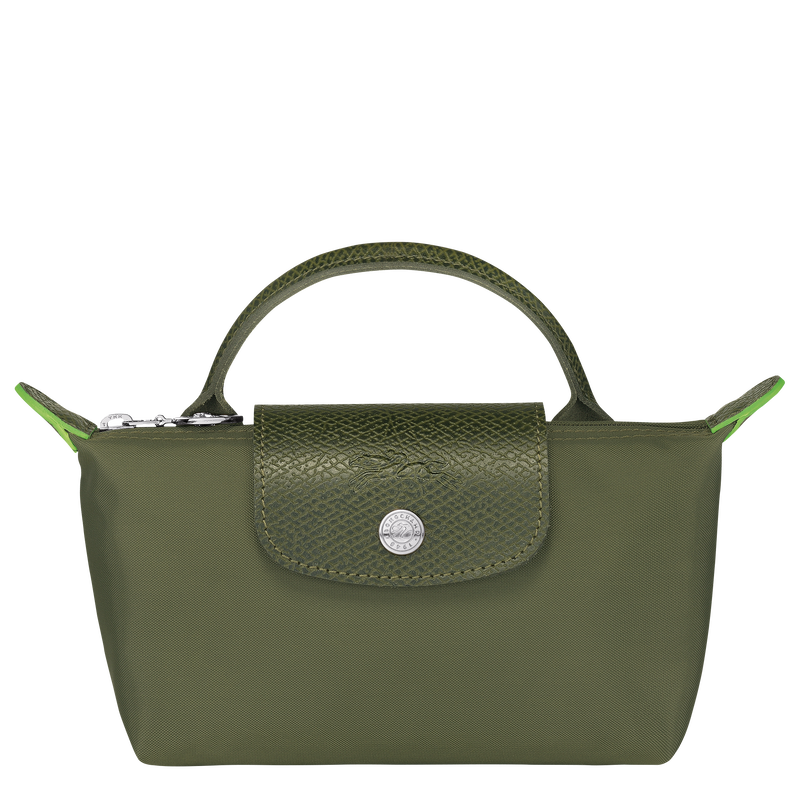 Le Pliage Green Pouch with handle , Forest - Recycled canvas  - View 1 of 5