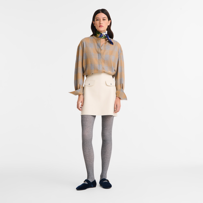 Hemd , Jacquard-Wolle - Camel/Grau