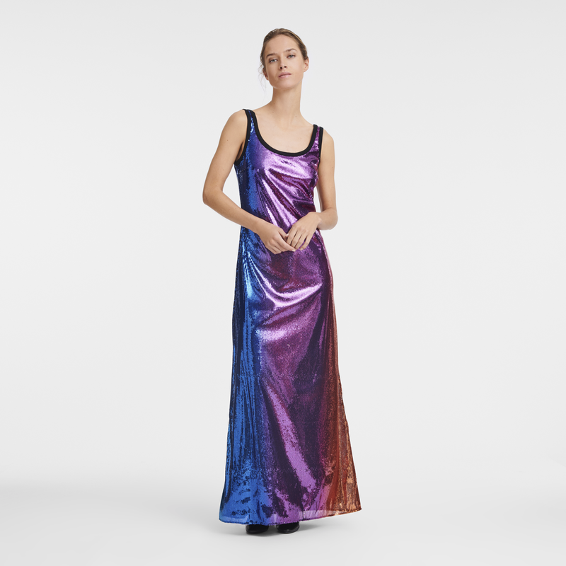 Langes Kleid , Paillette - Multicolor  - Ansicht 4 von 8