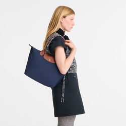Le Pliage Original M Tote bag , Navy - Recycled canvas