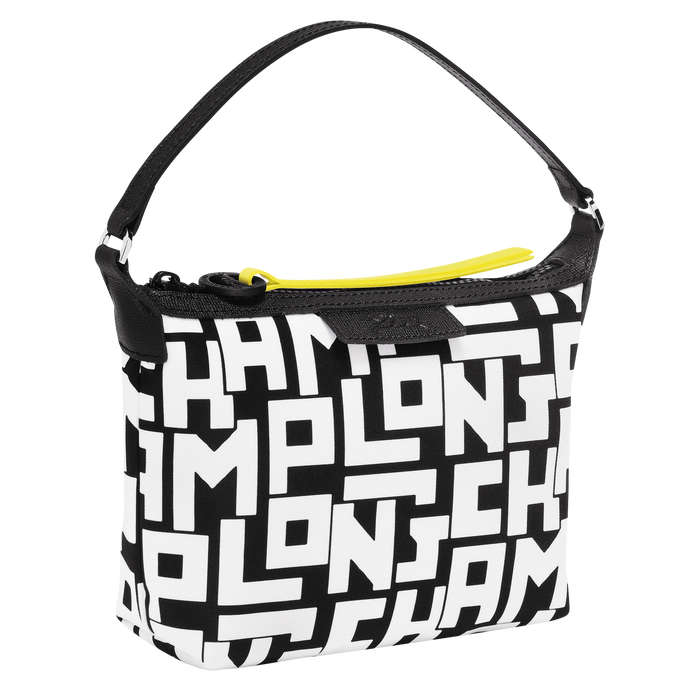 Le Pliage LGP Clutch, Black/White