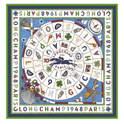 Le Jeu de Cheval Silk scarf 90 , Azure - Silk