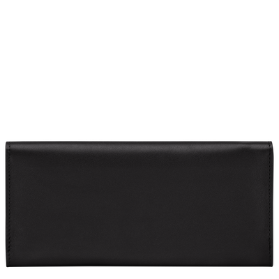 Portefeuille long à rabat Le Roseau , Cuir - Noir