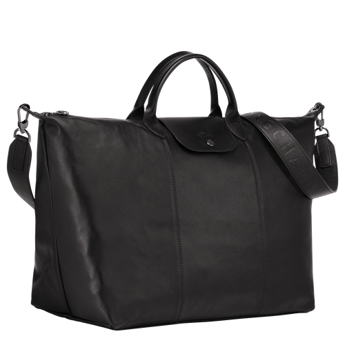 Le Pliage Cuir Travel bag L, Black