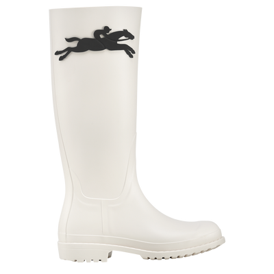 Flache Stiefel Cheval Longchamp , PVC - Elfenbein