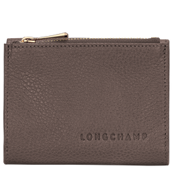Le Foulonn&eacute; Compact wallet , Taupe - Leather