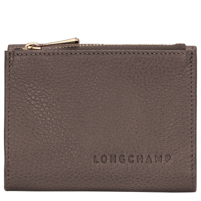 Le Foulonn&eacute; Compact wallet , Taupe - Leather