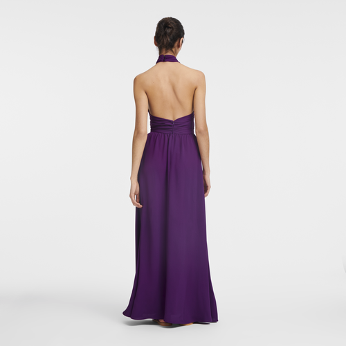Robe longue , Crêpe - Violette - Vue 3 de 3