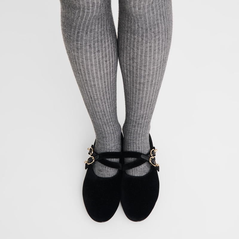 Ballerine Le Foulonn&eacute; , Pelle - Nero  - View 2 of  4