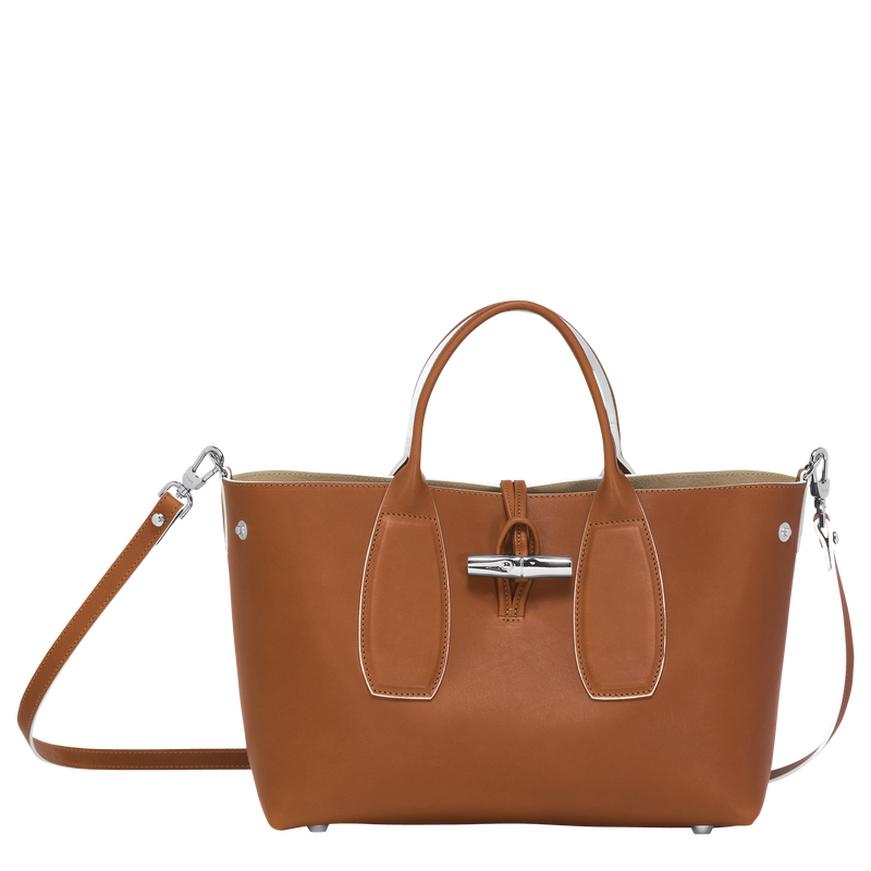 Roseau M Handbag , Cognac - Leather  - View 5 of  6