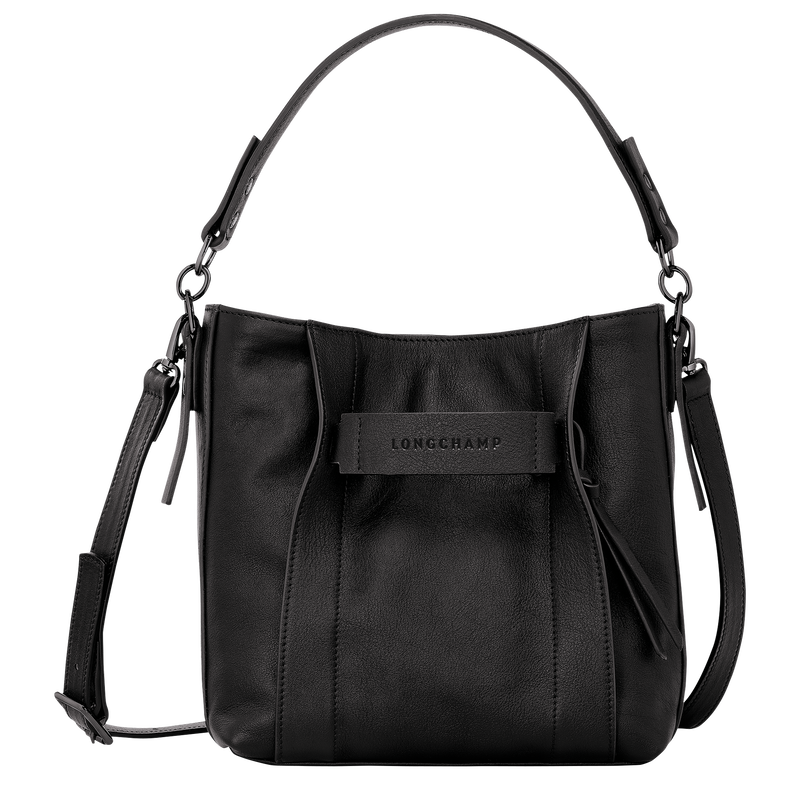 Sac bandouli&egrave;re S Longchamp 3D , Cuir - Noir  - Vue 1 de 6