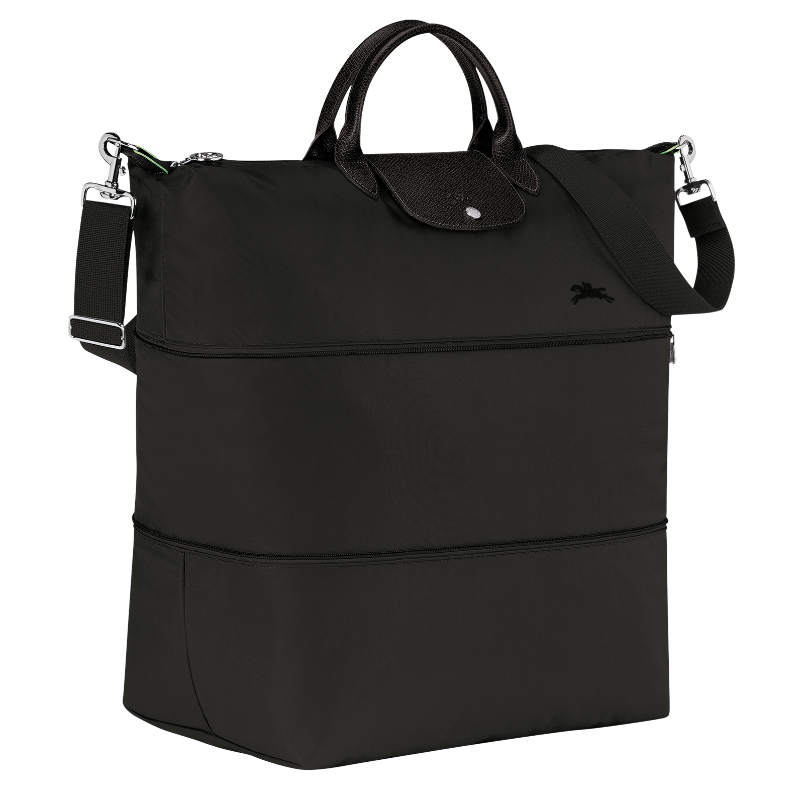 Le Pliage Green Travel bag expandable Black Recycled canvas