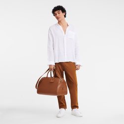 Le Foulonné M Travel bag , Caramel - Leather