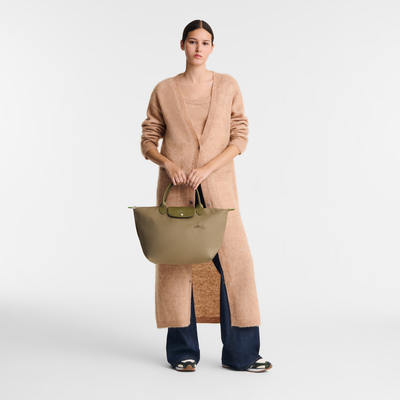 Le Pliage Green M Handbag , Artichoke - Recycled canvas