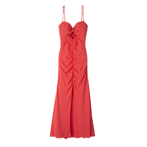 Vestido midi , Crepé - Fresa - Vista 1 de 3