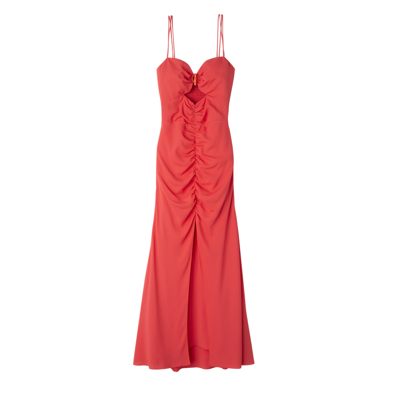 Vestido midi , Crepé - Fresa  - Vista 1 de 3