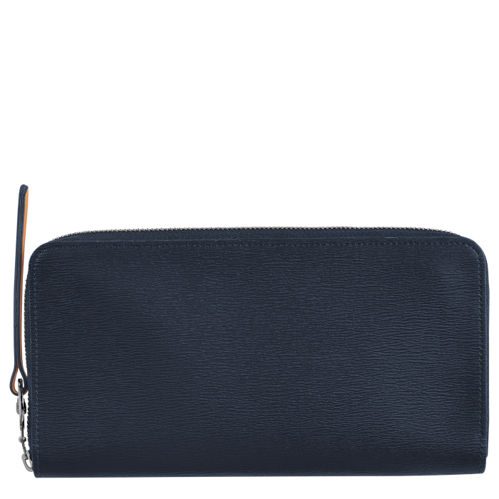 Le Pliage City Wallet with zip around, Navy