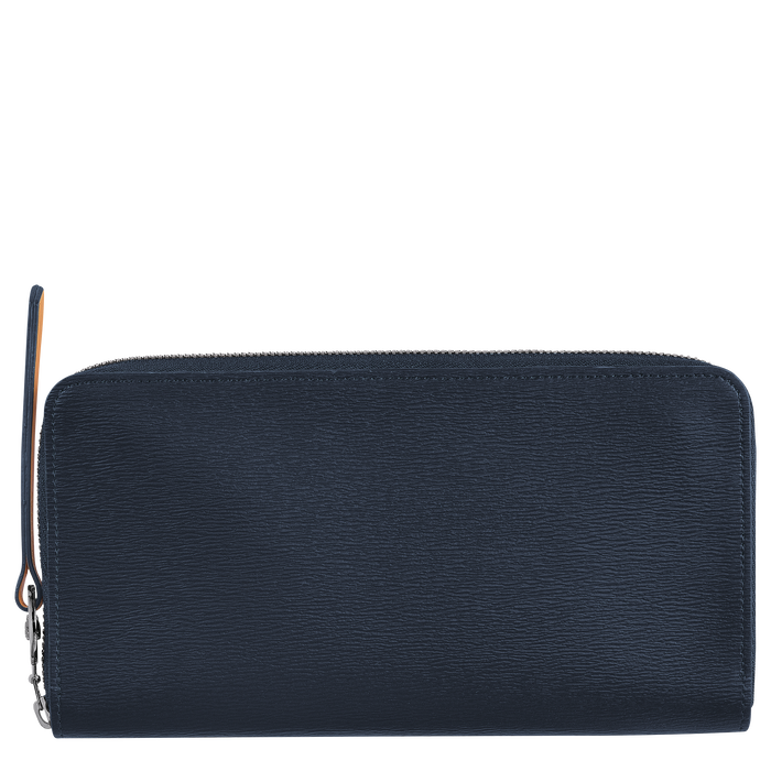 Le Pliage City Long wallet with zip around, Navy