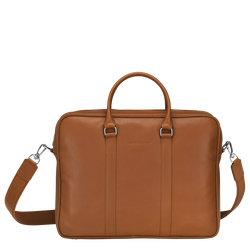Le Foulonné M Briefcase , Caramel - Leather