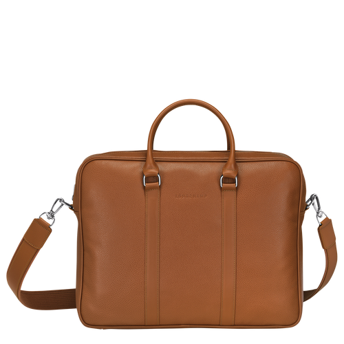 Le Foulonné M Briefcase Caramel - Leather | Longchamp GB