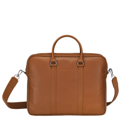 Le Foulonné M Briefcase , Caramel - Leather