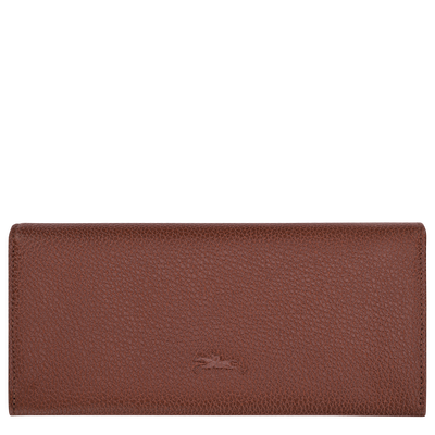 Le Foulonné Long continental wallet , Coffee - Leather