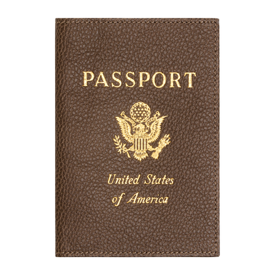 Le Foulonn&eacute; Passport cover , Taupe - Leather