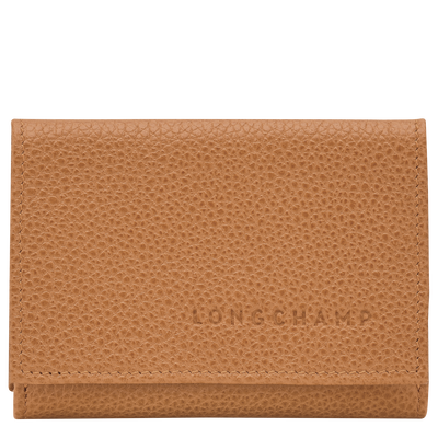 Le Foulonn&eacute; Compact wallet , Pecan - Leather