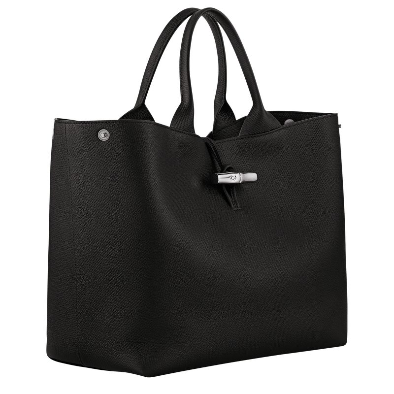 Le Roseau L Handbag , Black - Leather  - View 3 of  6