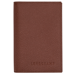 Le Foulonn&eacute; Passport cover , Coffee - Leather