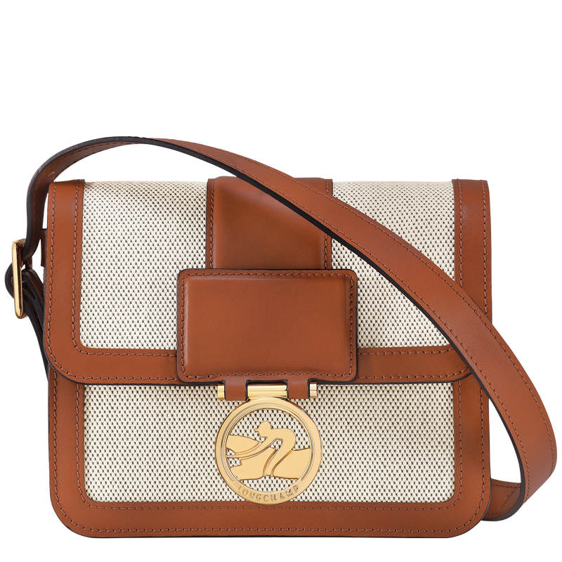 Box-Trot Crossbodytas S , Cognac - Canvas  - Weergave 1 van  6