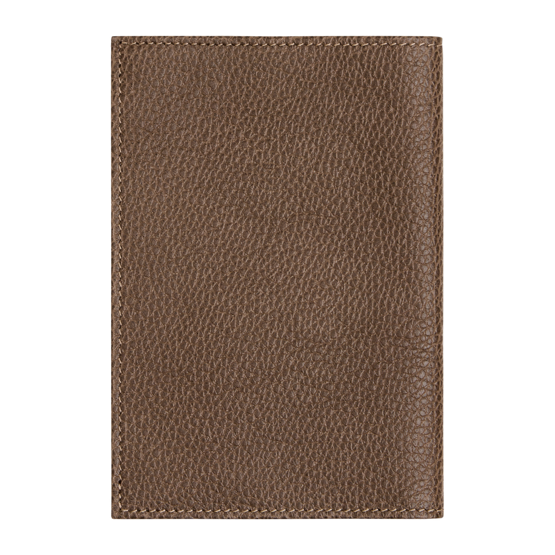 Le Foulonn&eacute; Passport cover , Taupe - Leather  - View 2 of 3