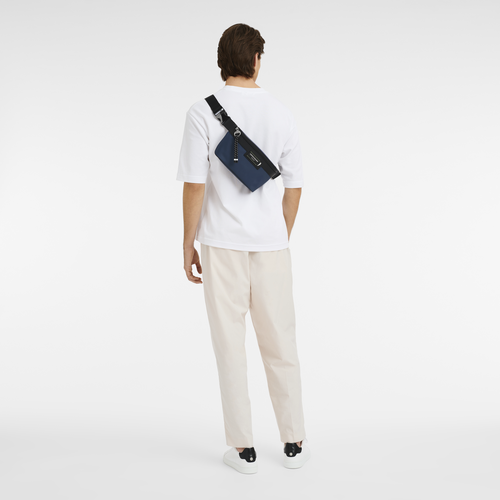 Le Pliage Energy M Belt bag , Navy - Recycled canvas - View 2 of  5