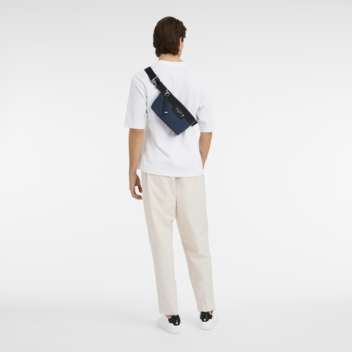 Le Pliage Energy M Belt bag , Navy - Recycled canvas - View 2 of  3