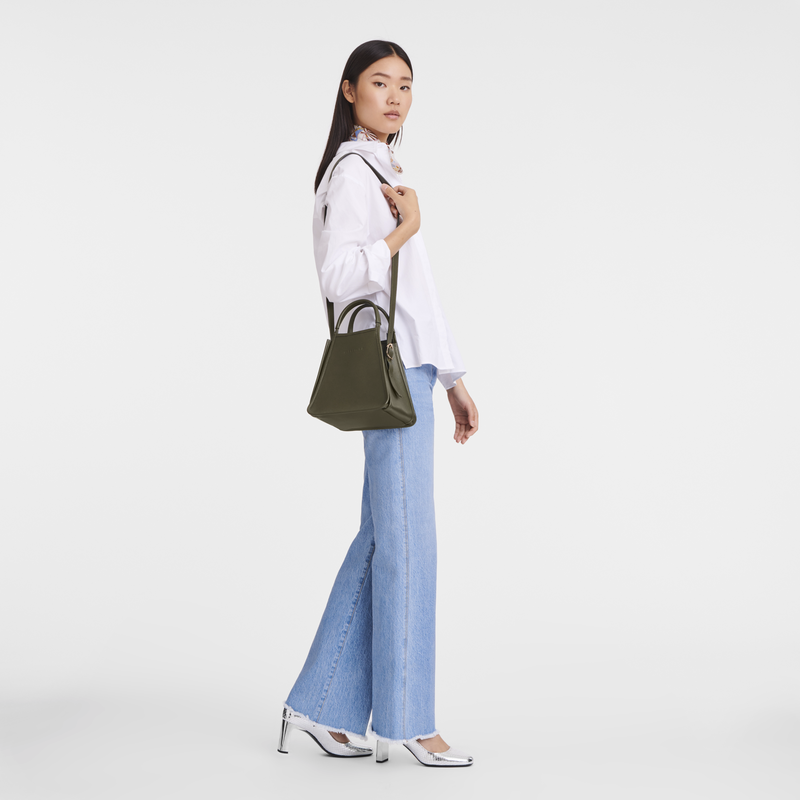 Le Foulonné S Handbag Khaki - Leather | Longchamp US