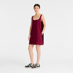 Dress , Beetroot - Embroidered canvas