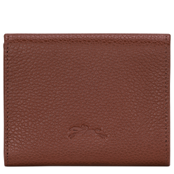 Le Foulonn&eacute; Compact wallet , Coffee - Leather