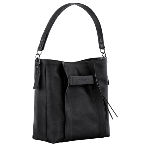 Longchamp 3D M Hobo bag , Black - Leather - View 3 of  6