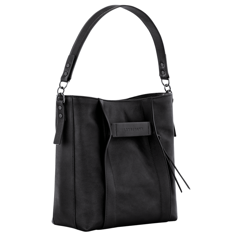 Longchamp 3D M Hobo bag , Black - Leather  - View 3 of  6
