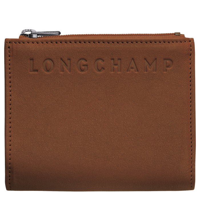 Longchamp 3D コンパクトウォレット, コニャック