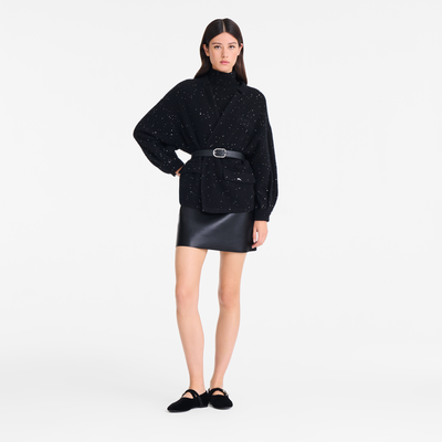 Kimono jacket , Black - Knit