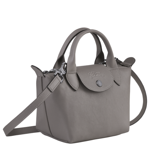 Le Pliage Cuir Top handle bag XS, Turtledove