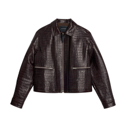 Jacket , Mocha - Leather