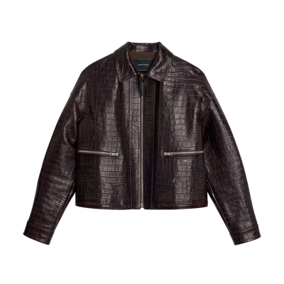 Blouson , Cuir - Moka