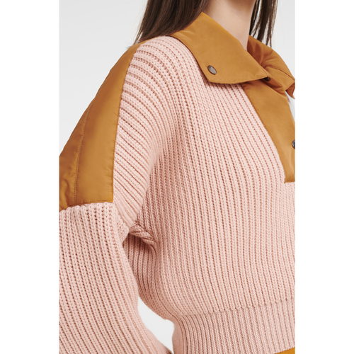 Fall-Winter 2022 Collection Mesh and Nylon sweater, Pale pink