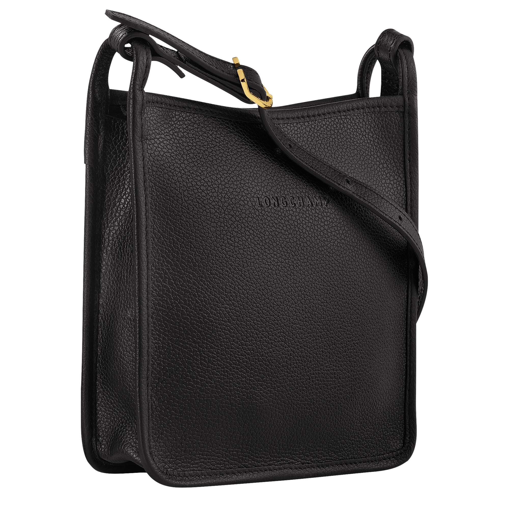 Longchamp+LE+FOULONNE+Leather+Crossbody+Bag+Black+-+Small for sale online