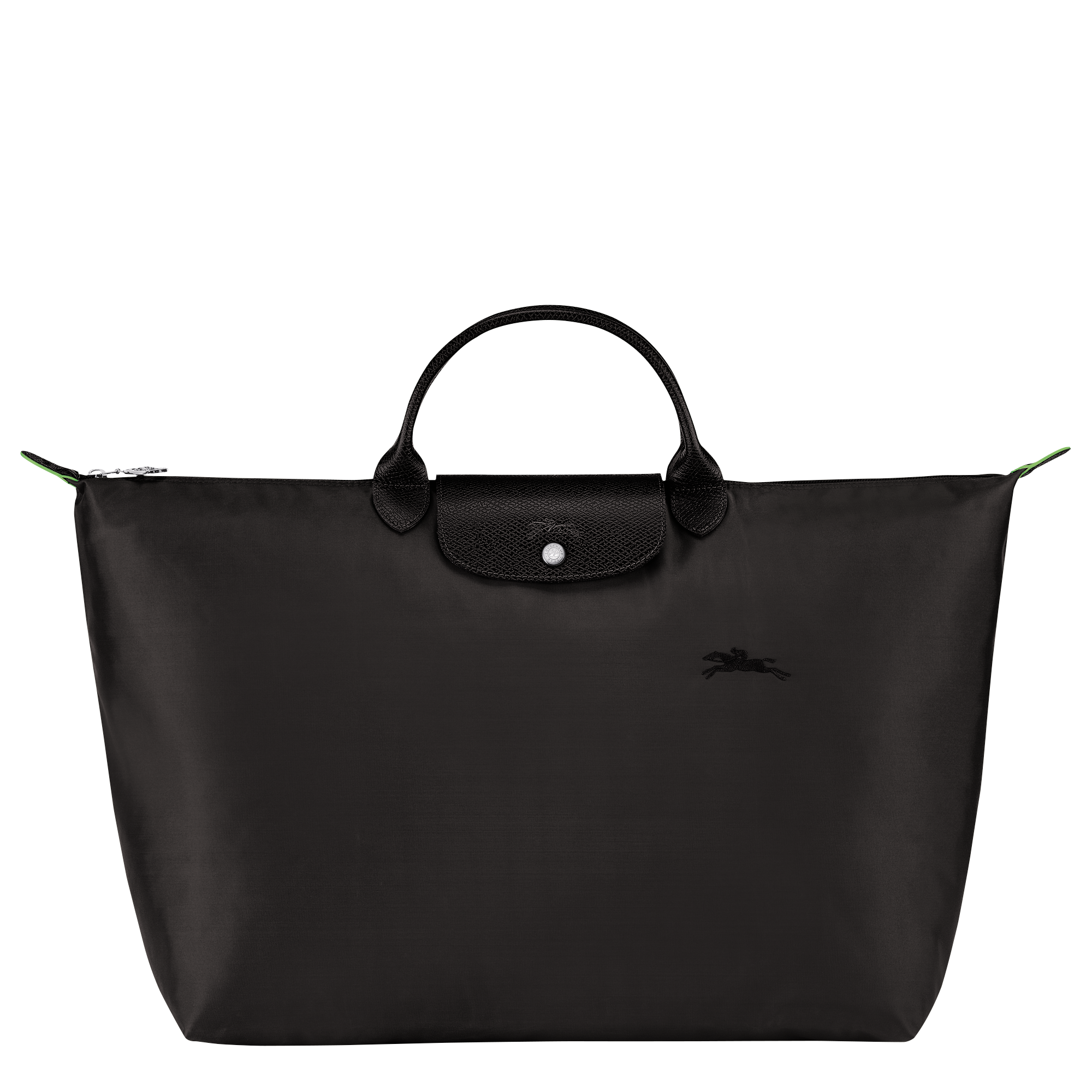 Longchamp black Extra Large Le Pliage Green Travel Bag