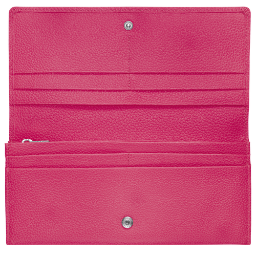 Long continental wallet Le Foulonné Pink/Silver (L3044021018) | Longchamp US Long continental wallet Le Foulonné Pink/Silver (L3044021018) | Longchamp US